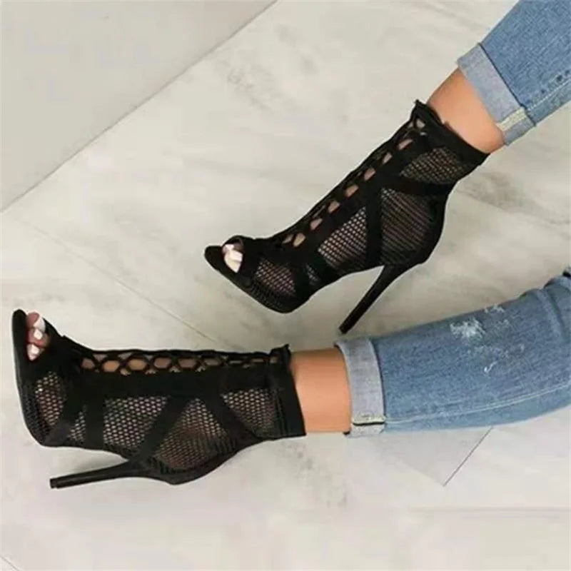 Amara – Lace-Up Mesh Stiletto Sandals