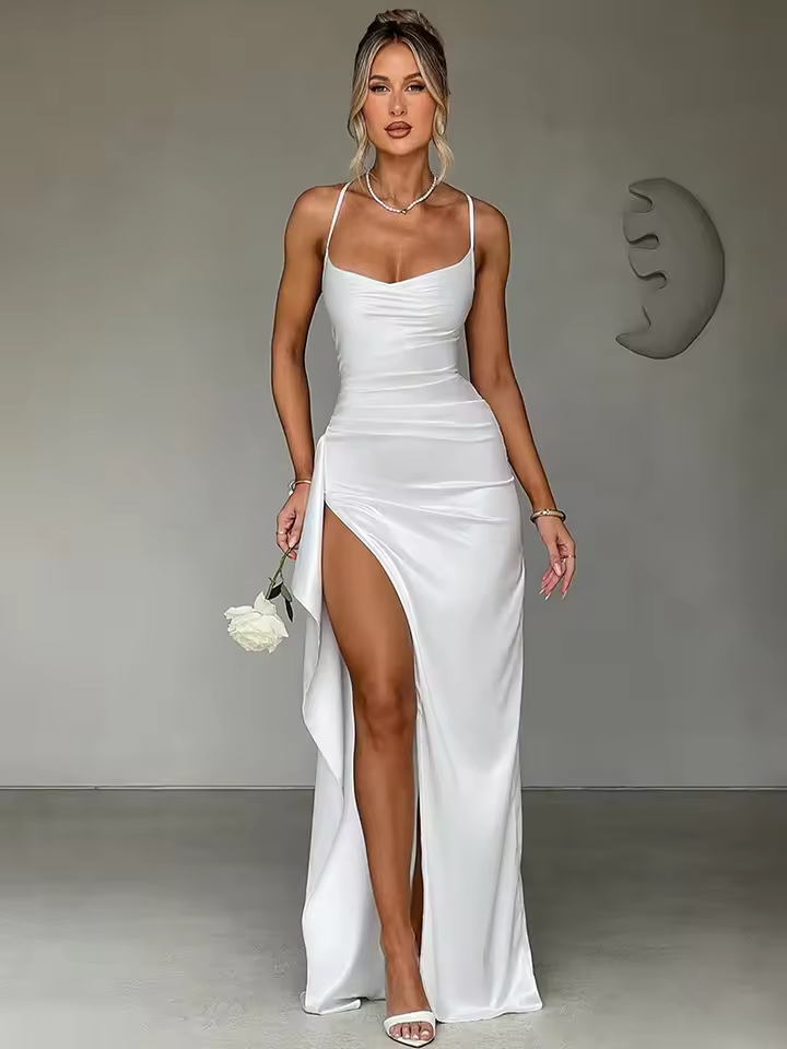 Francheska - Satin Elegant Maxi Dress