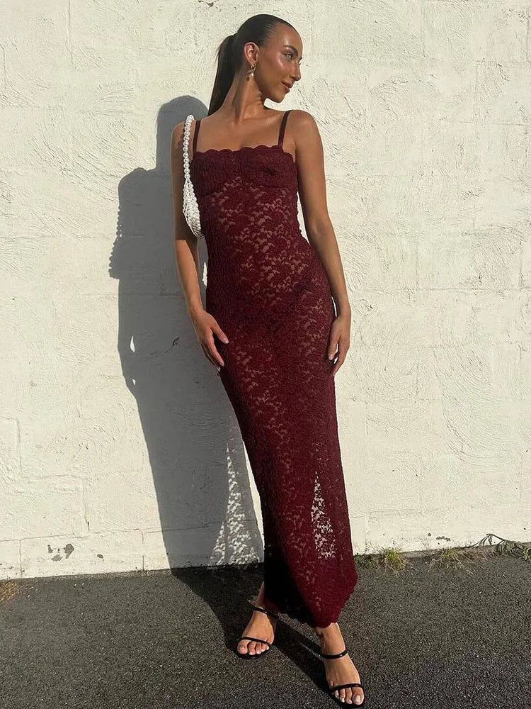 Sophia - Lace Bodycon Maxi Dress