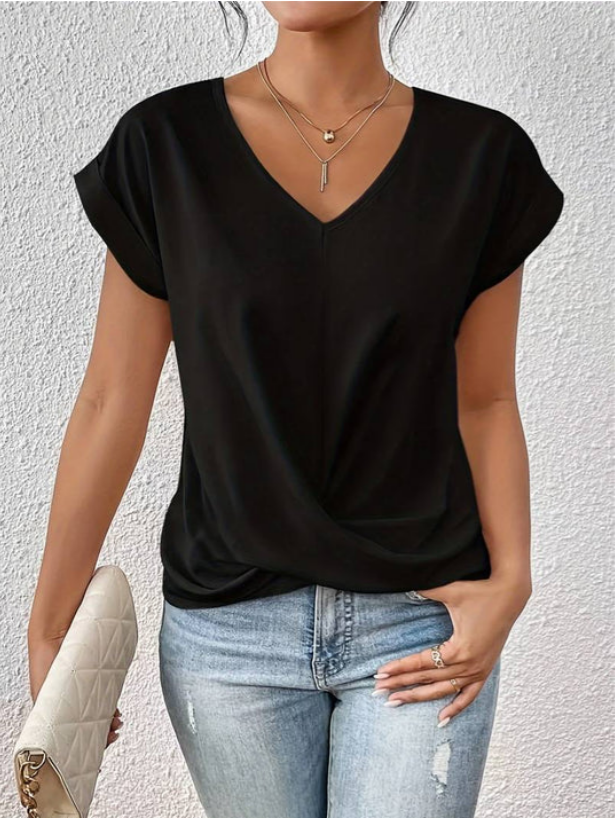 Alana - Draped V-neck Shirt