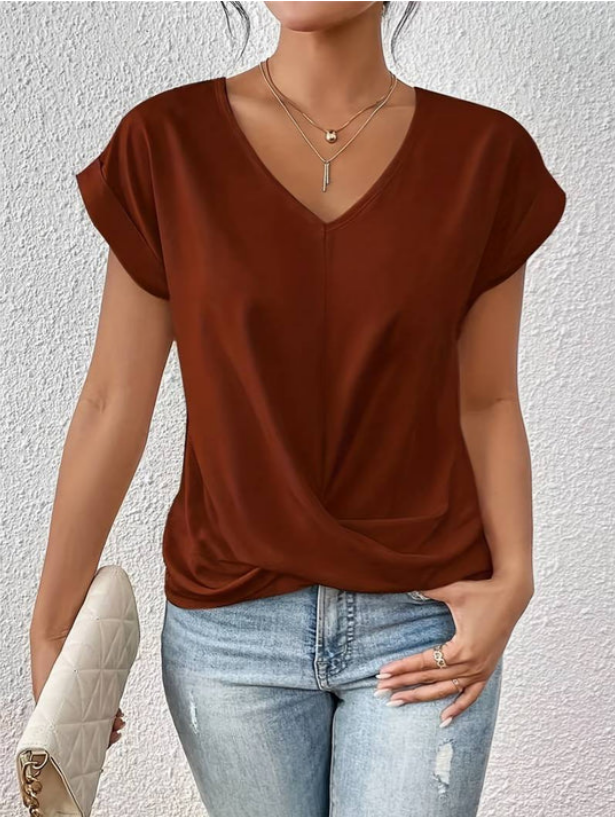 Alana - Draped V-neck Shirt