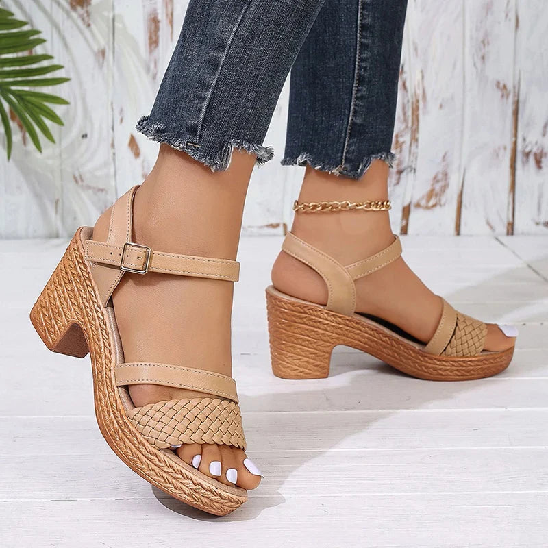 Isolde - Woven Platform Sandals