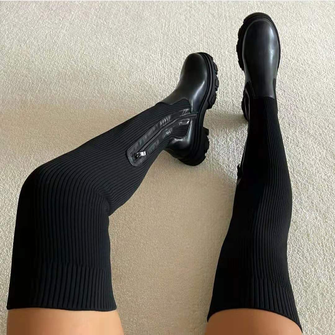 Willow - Stylish Over-the-Knee Sock Boots for Women