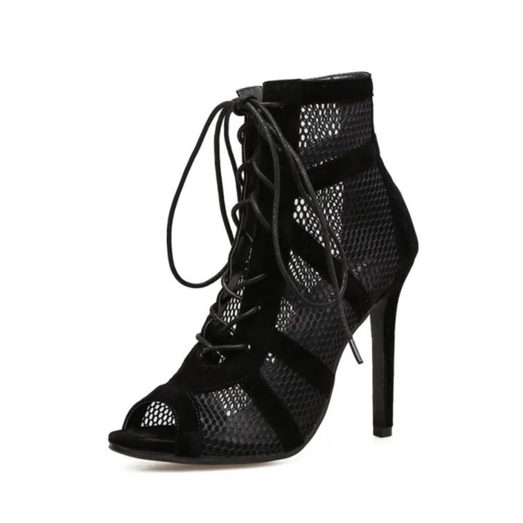 Amara – Lace-Up Mesh Stiletto Sandals