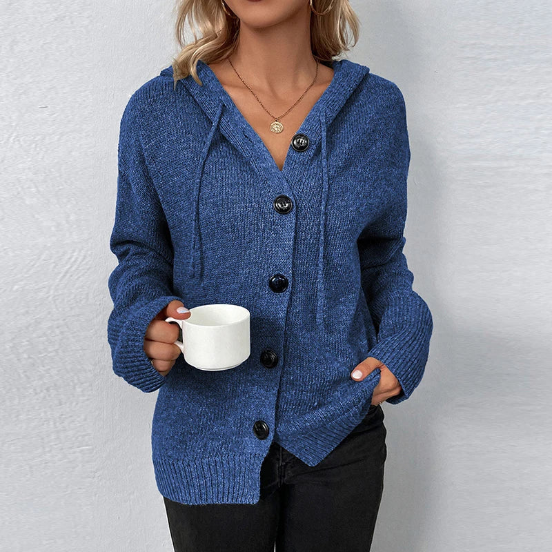 Vivian - Women's Relaxed Hooded Knit Cardigan