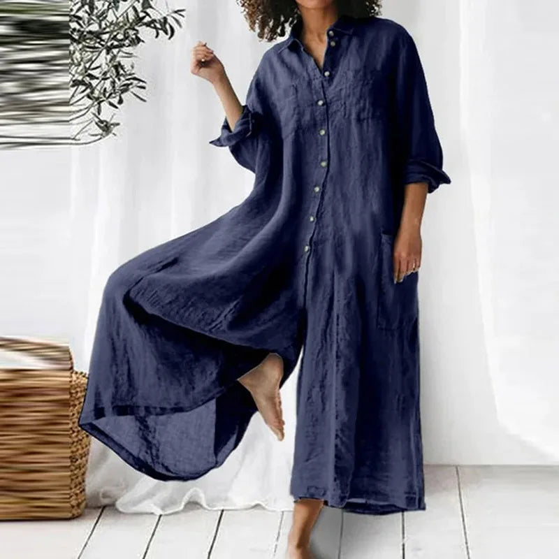 Estrella - Light and Flowing Linen Maxi Dress