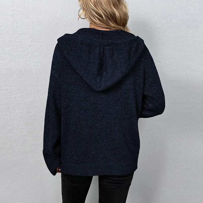 Vivian - Women's Relaxed Hooded Knit Cardigan