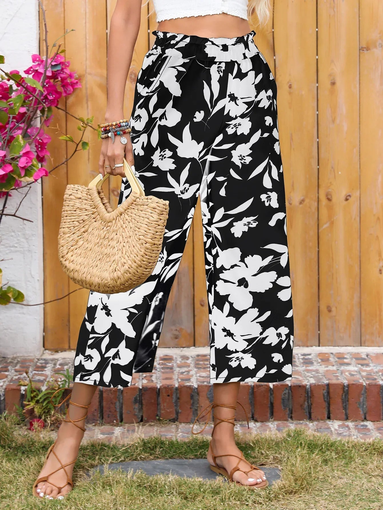 Milly - Chic Floral Wide-Leg Pants