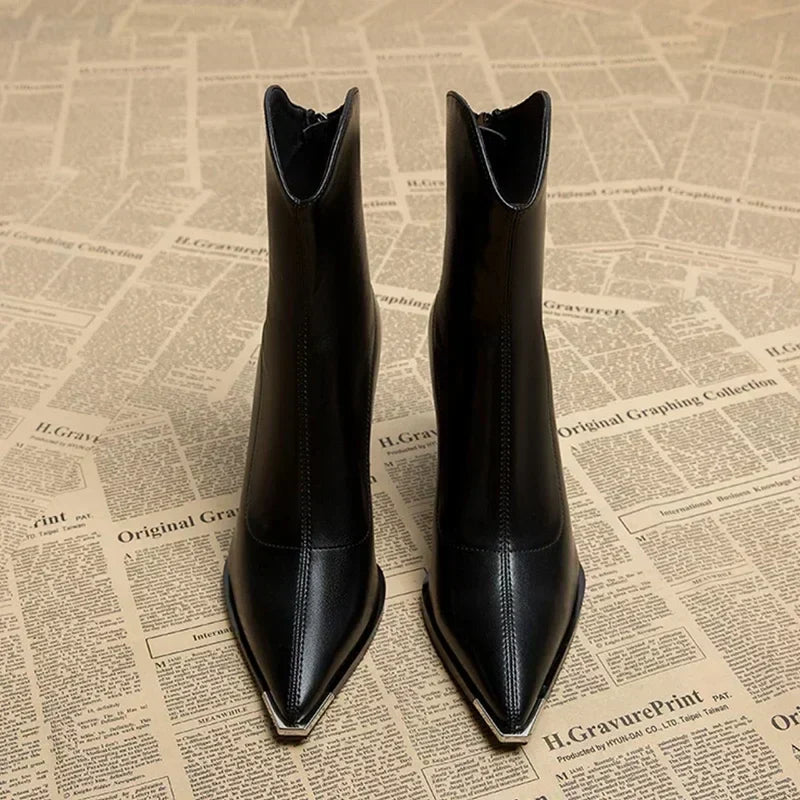 Carla - Sleek Pointed Toe Ankle Boots