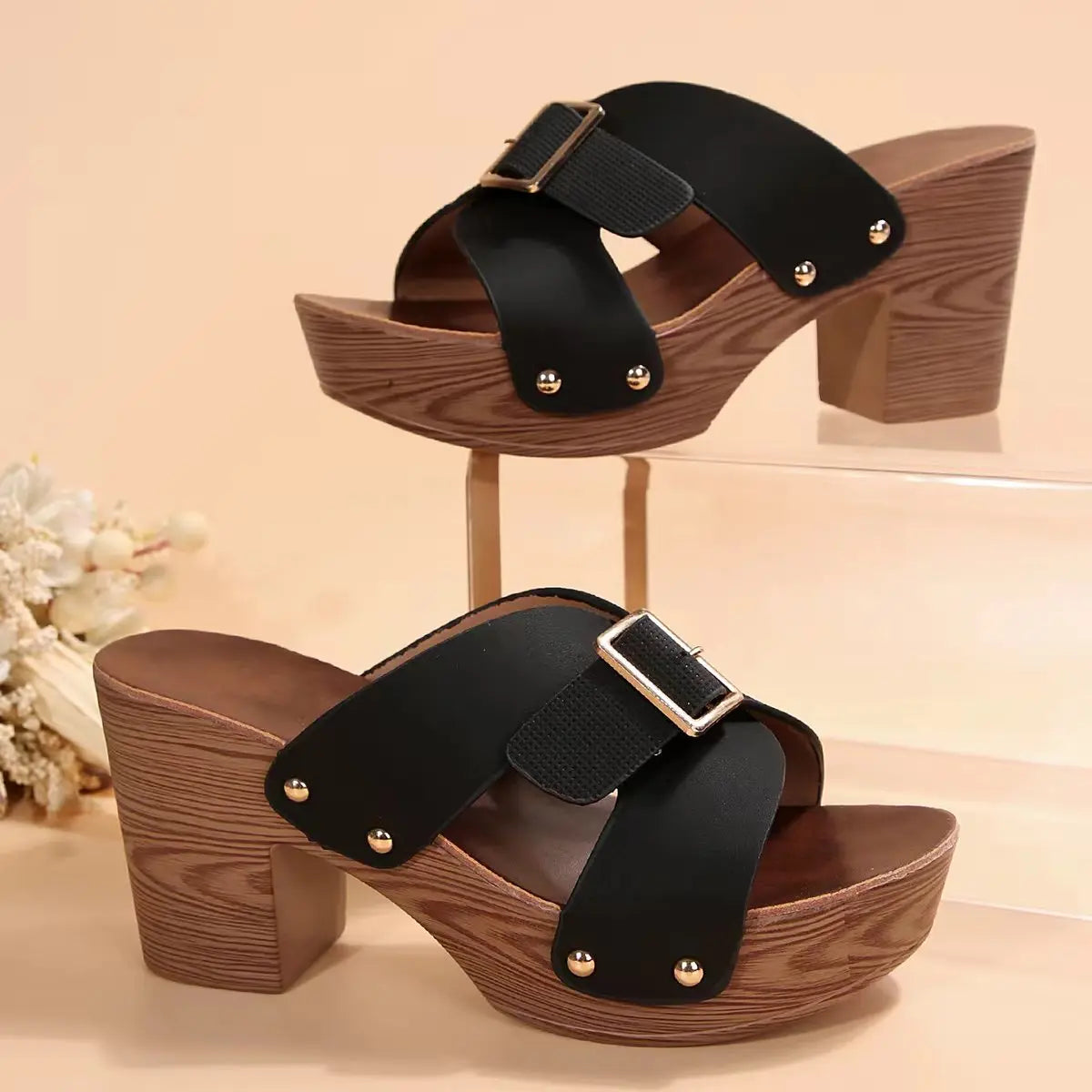 Kaira - Chic Buckled Block Heel Sandals