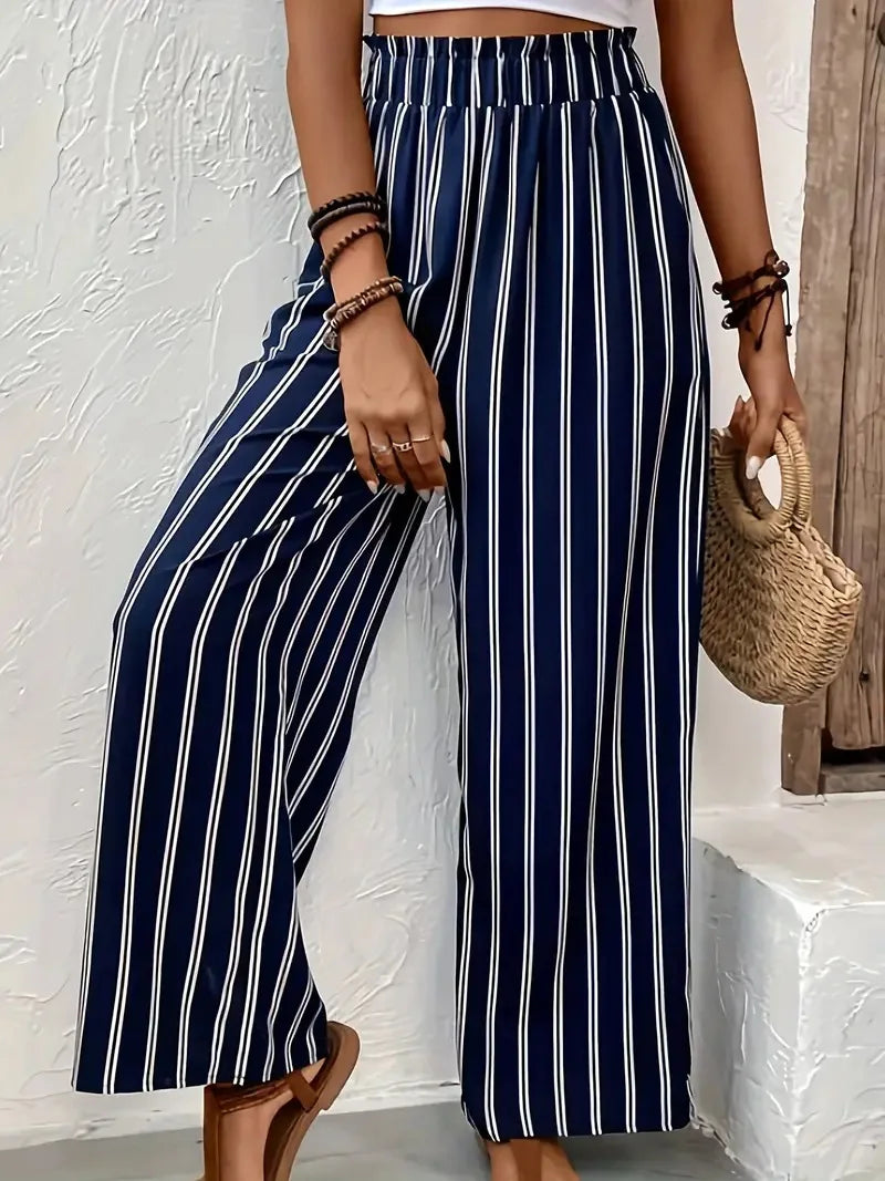 Quincy - Striped Wide-Leg Pants