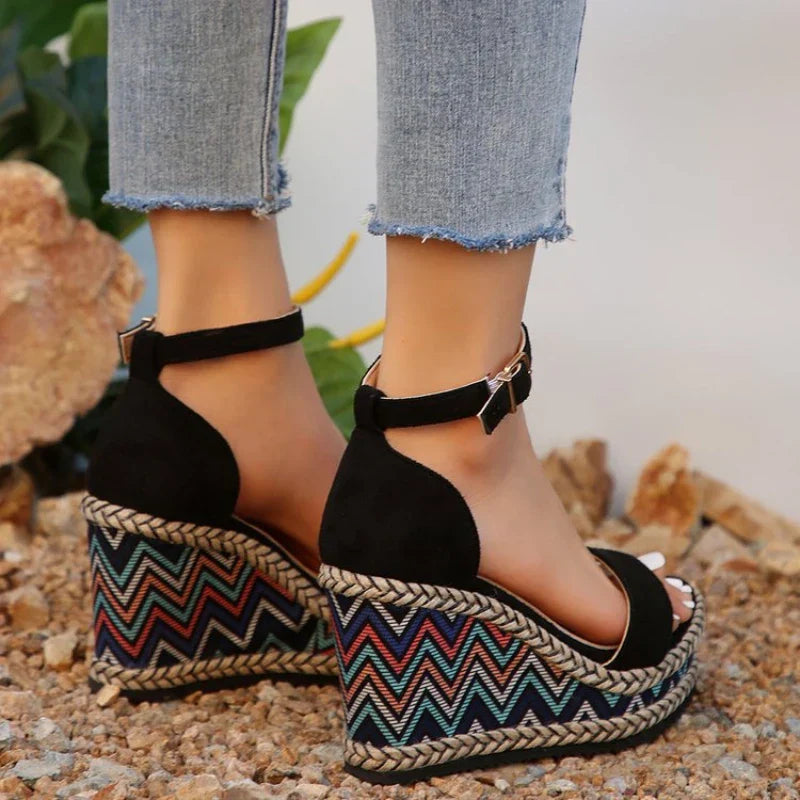 Ember - Boho Chic Wedge Sandals