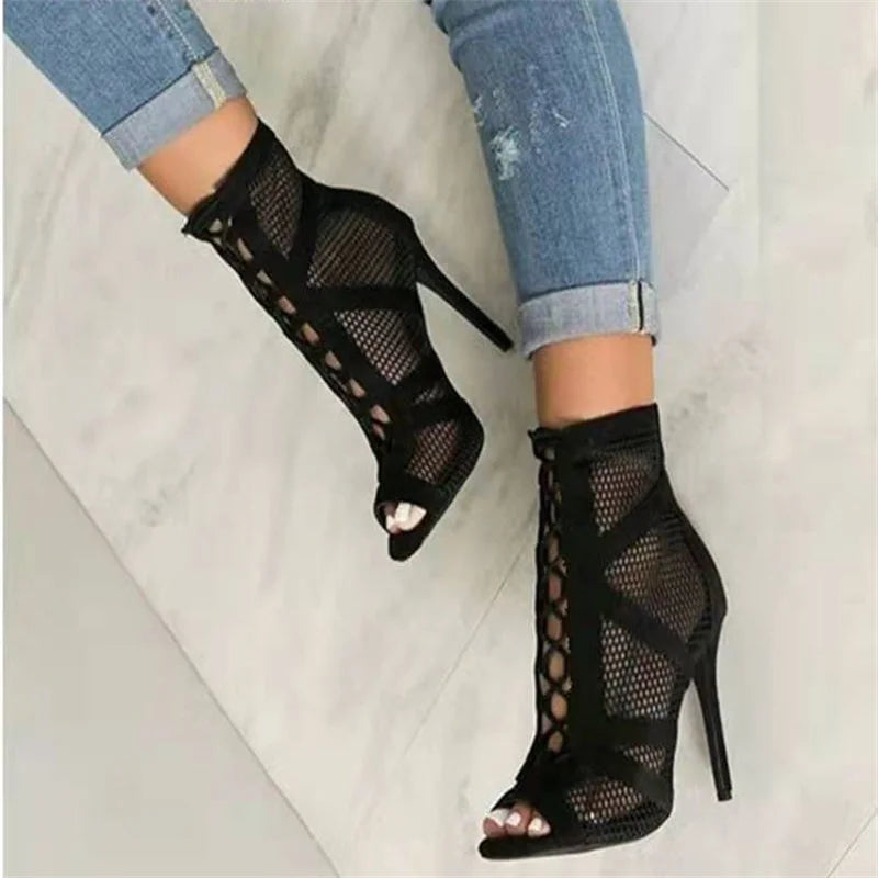 Amara – Lace-Up Mesh Stiletto Sandals