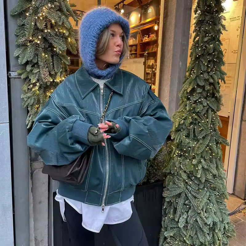 Amari - Oversized Leather Jacket