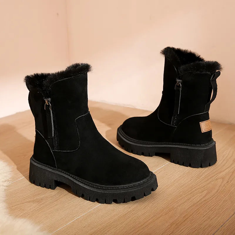 Lucy - Warm Plush-Lined Mid-Calf Boots