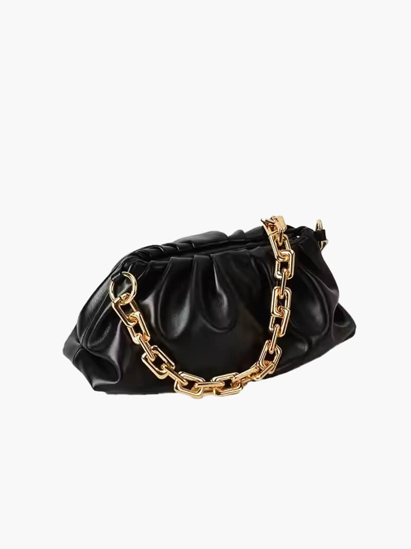 Paloma - Faux Leather Pouch with Thick Chain