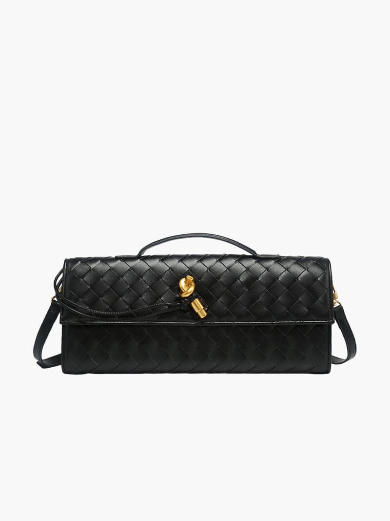 Josette - Woven Handbag with Knot Tie Detail