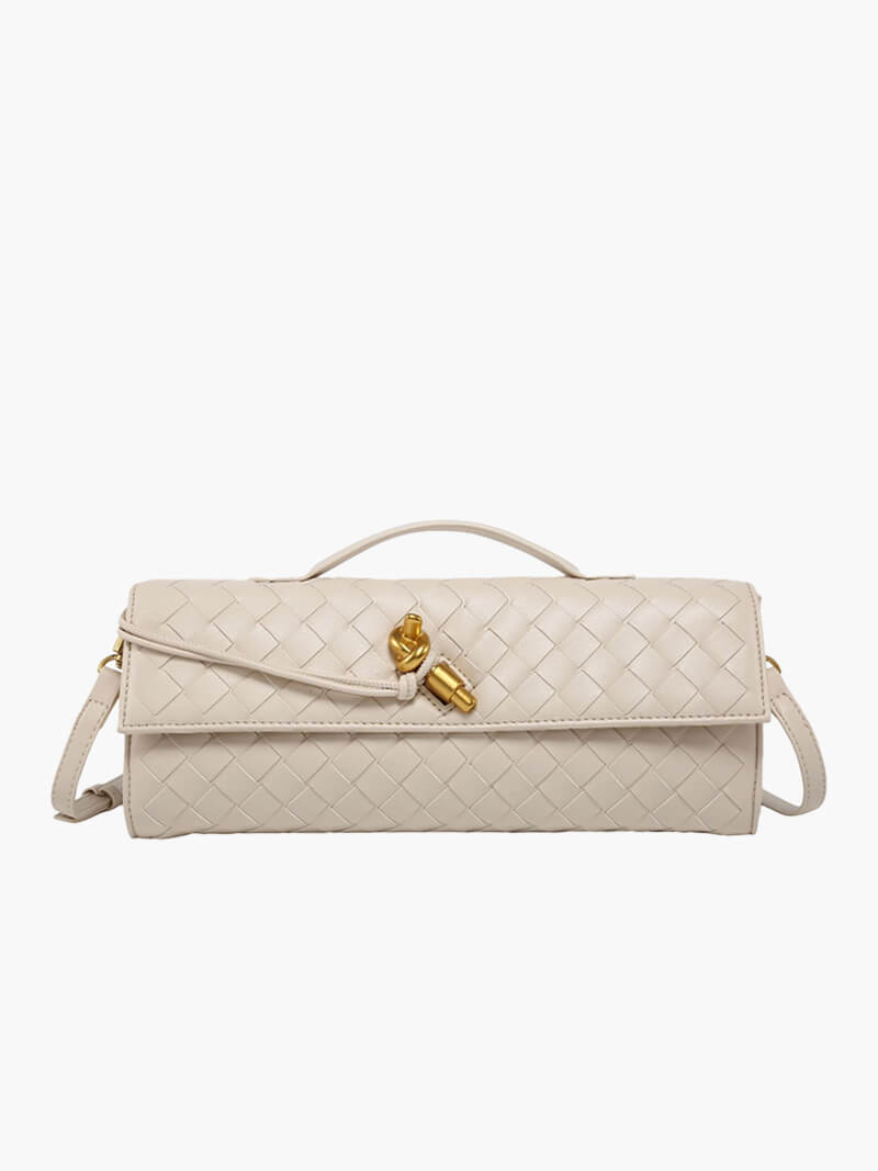 Josette - Woven Handbag with Knot Tie Detail