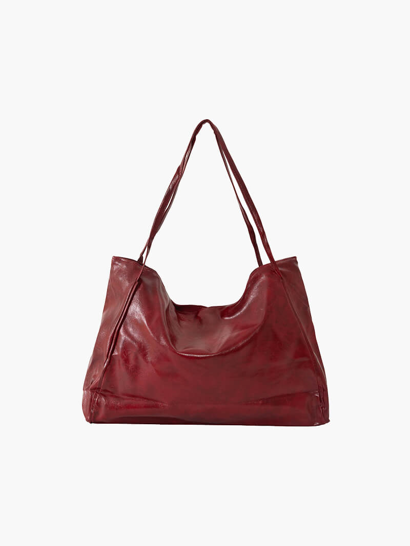 Valora - Faux Leather Shopper Bag with Large Capacity