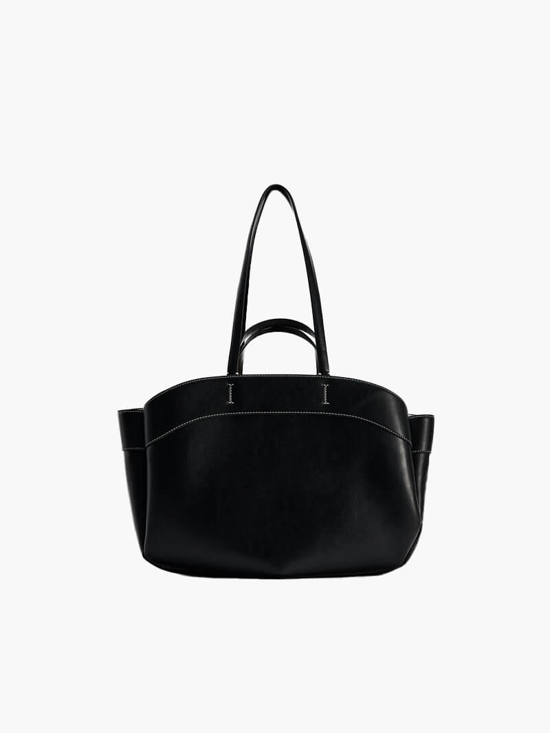 Hannah - Faux Leather Shopper Bag with Crossbody Strap