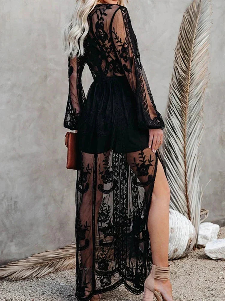 Callie - Bohemian Lace Maxi Dress