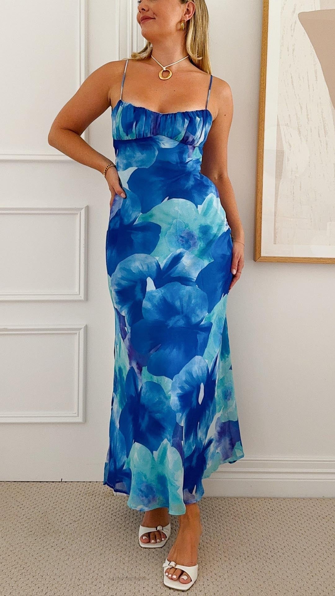 Oceane - Blue Blossom Maxi Dress