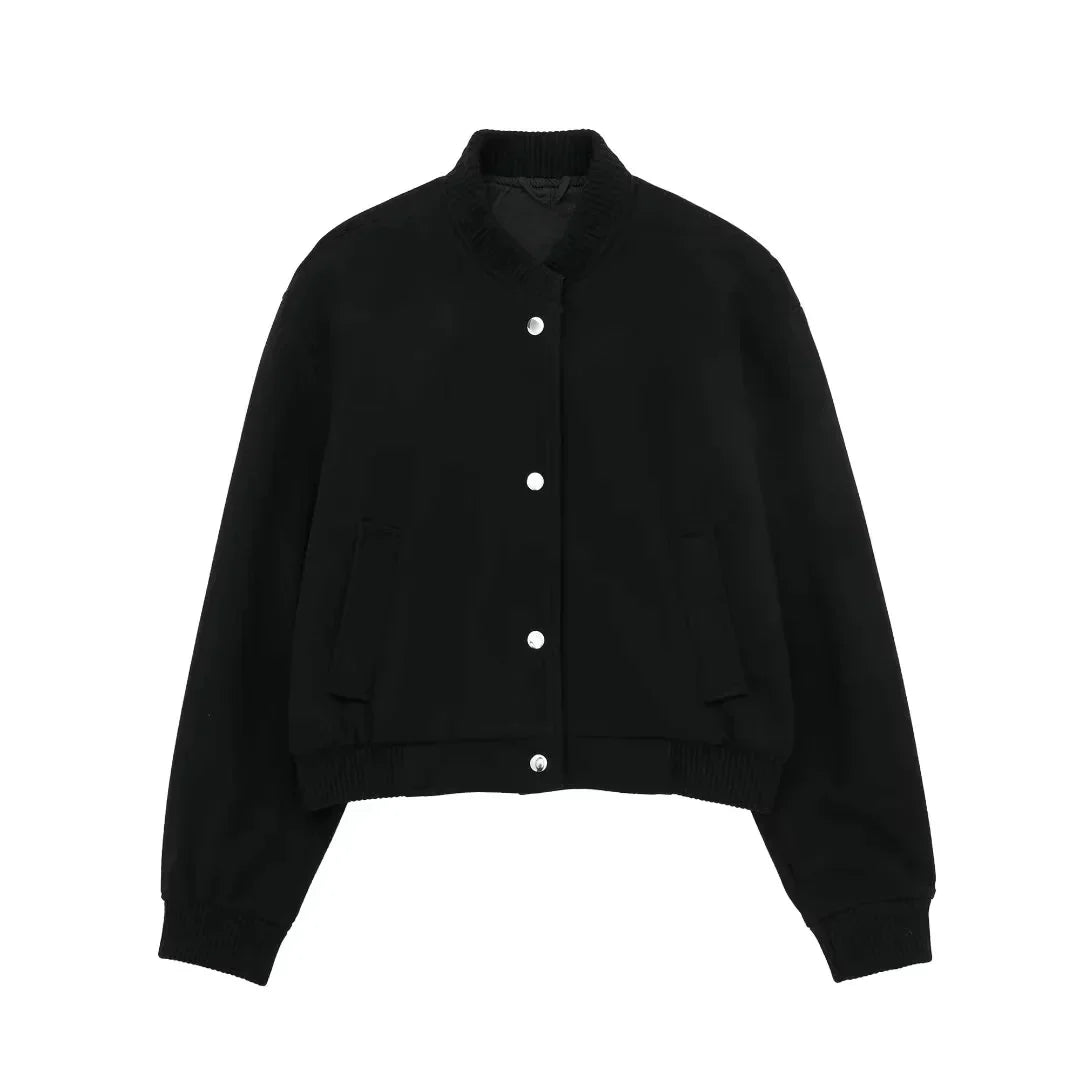Caitlin - Cropped Bomber Jacket