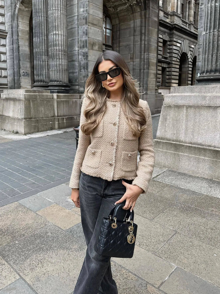 Aisha - Cropped Tweed Jacket