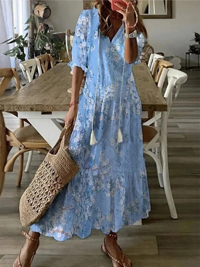 Matilda - V-Neck Boho Maxi Dress