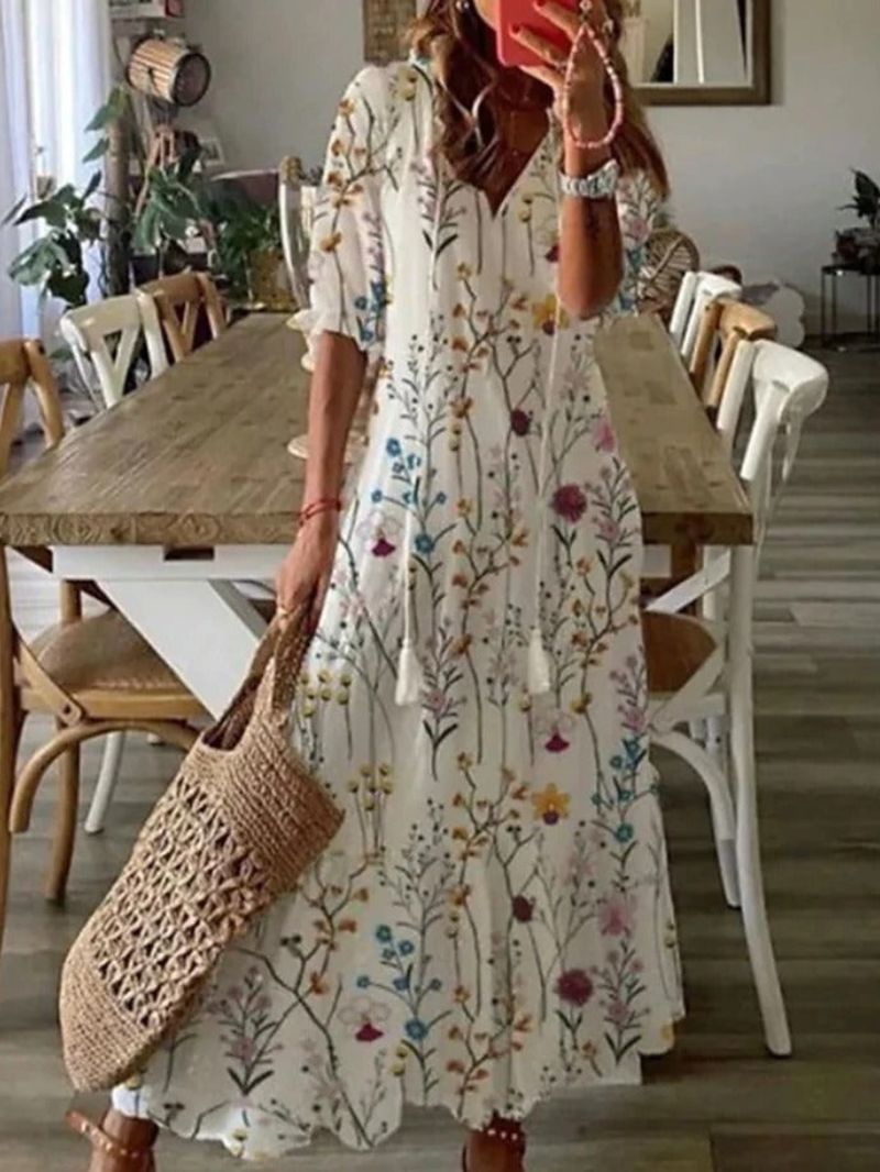 Matilda - V-Neck Boho Maxi Dress