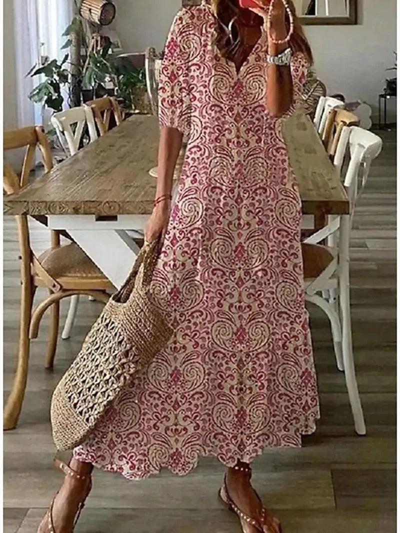 Matilda - V-Neck Boho Maxi Dress