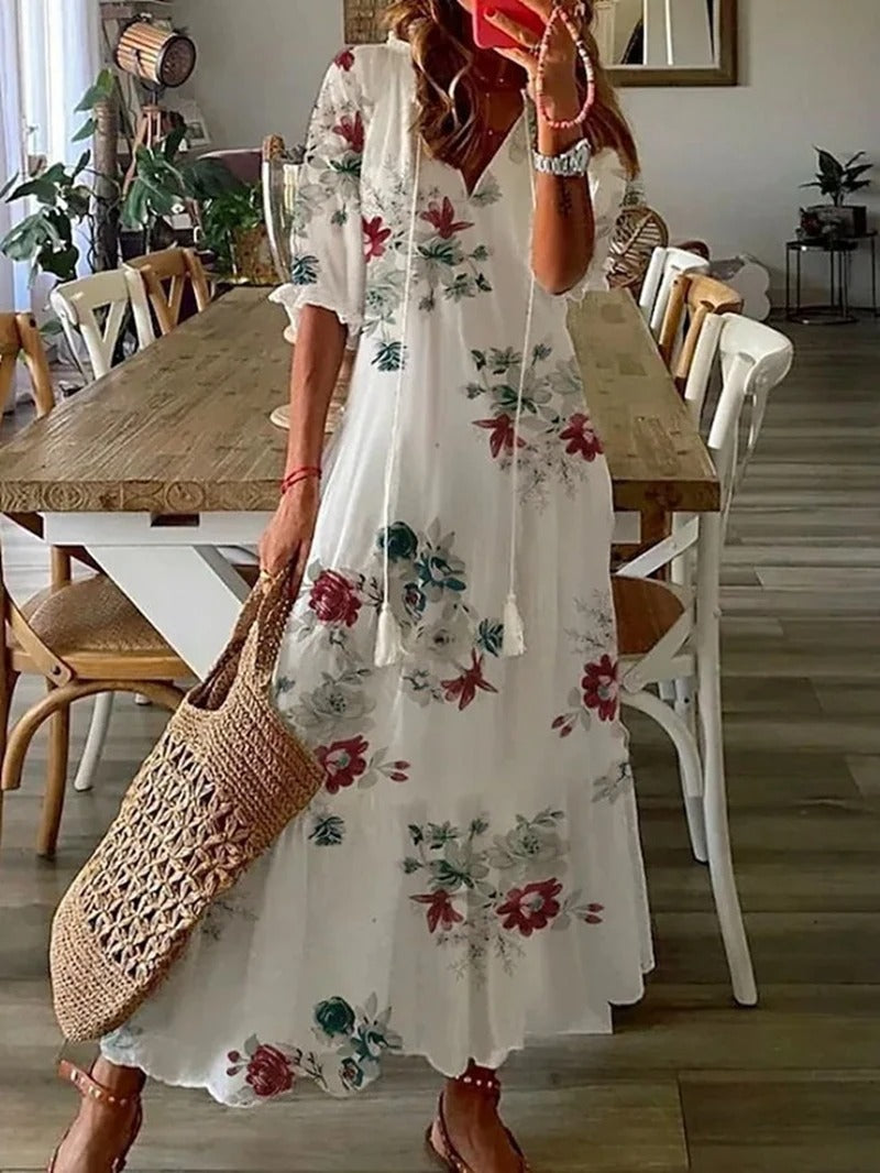 Matilda - V-Neck Boho Maxi Dress