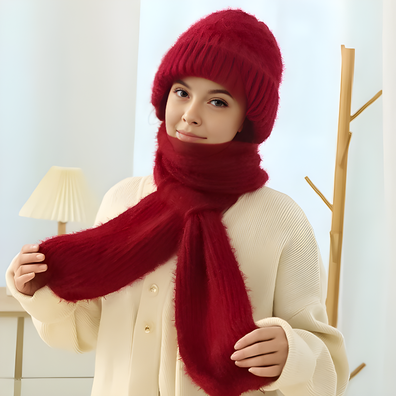 Eliza - Knitted Hat and Scarf Set for Women Cozy Warmth with Timeless Style