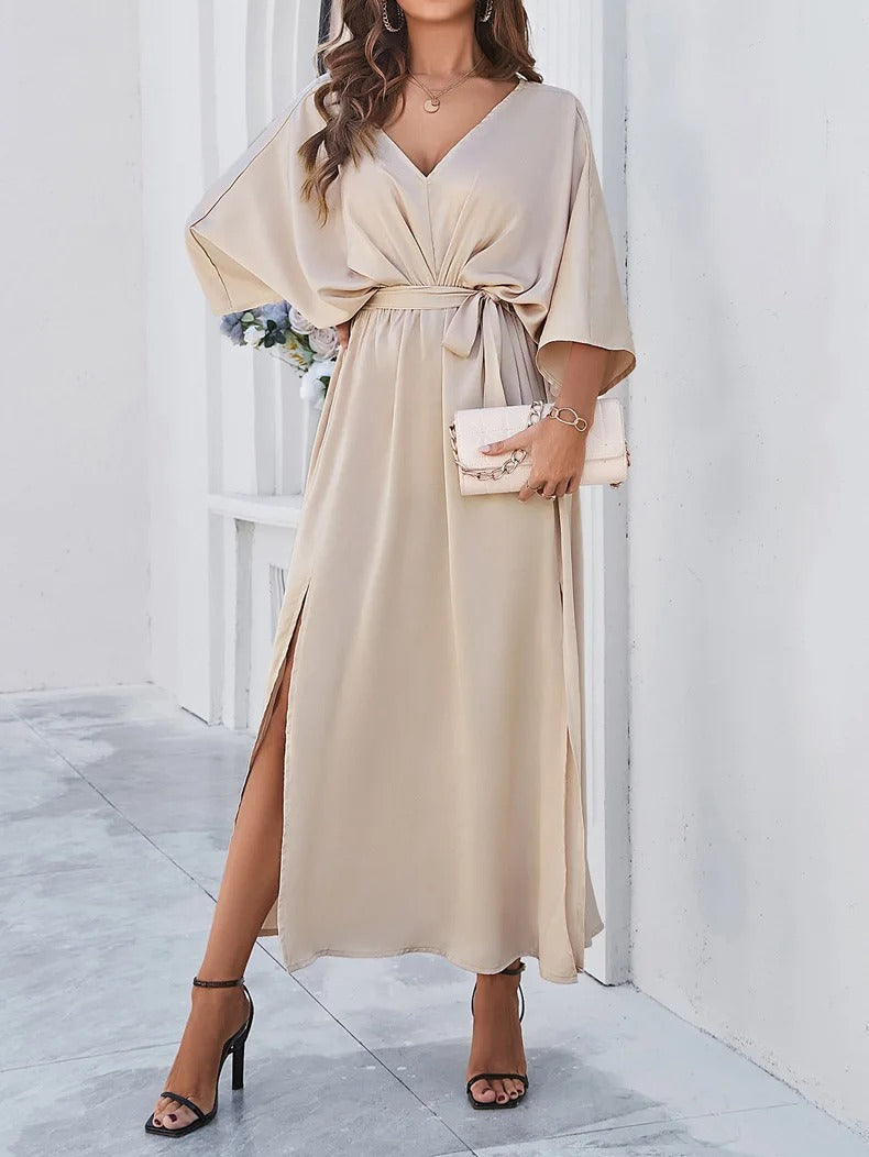 Bella - V-Neck Spring Midi Dress