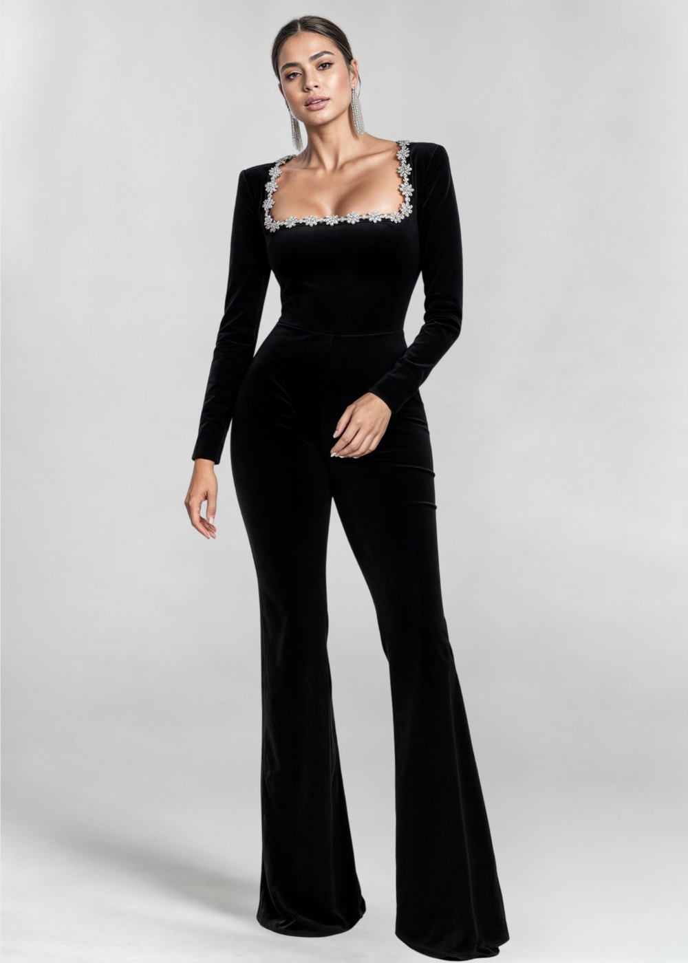 Valerie - Neck-Detail Solid Jumpsuit