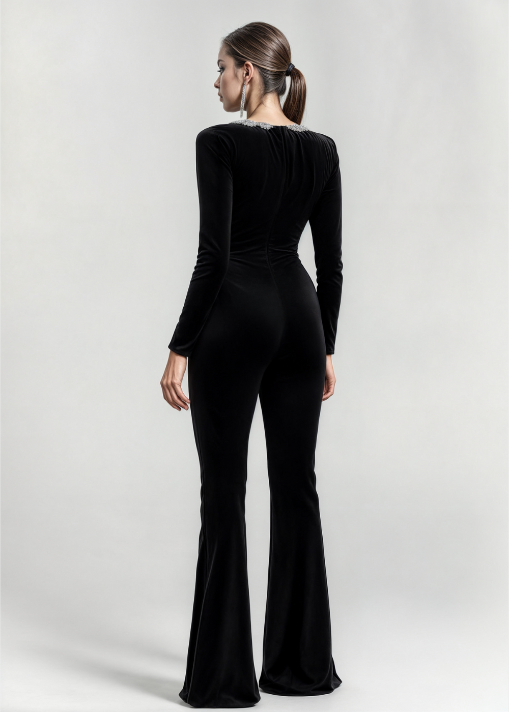 Valerie - Neck-Detail Solid Jumpsuit