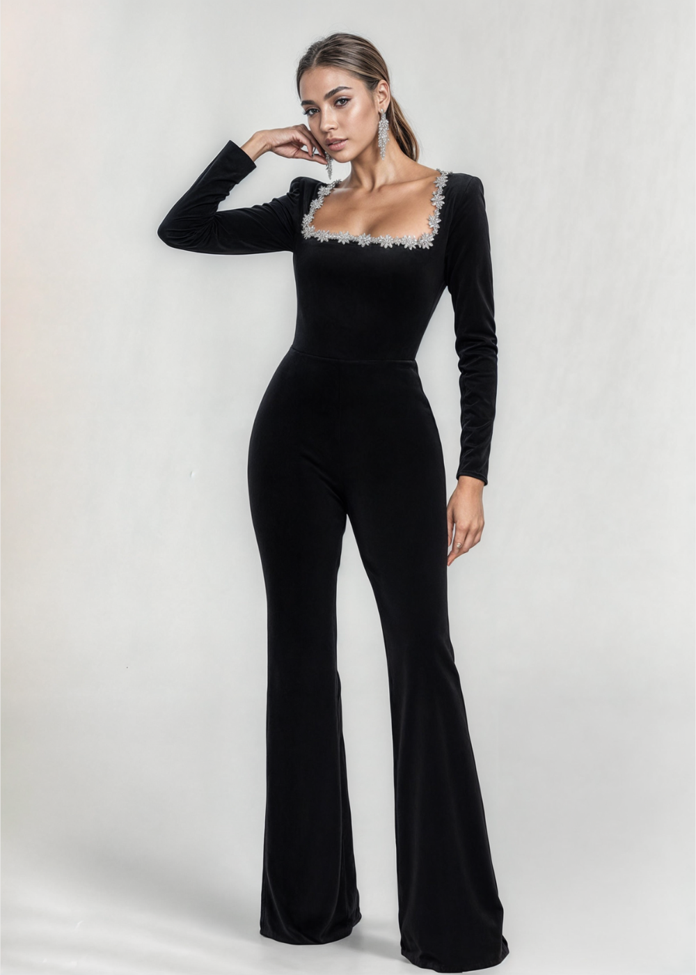 Valerie - Neck-Detail Solid Jumpsuit