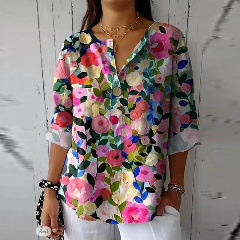 Juno - Floral Print Spring Blouse