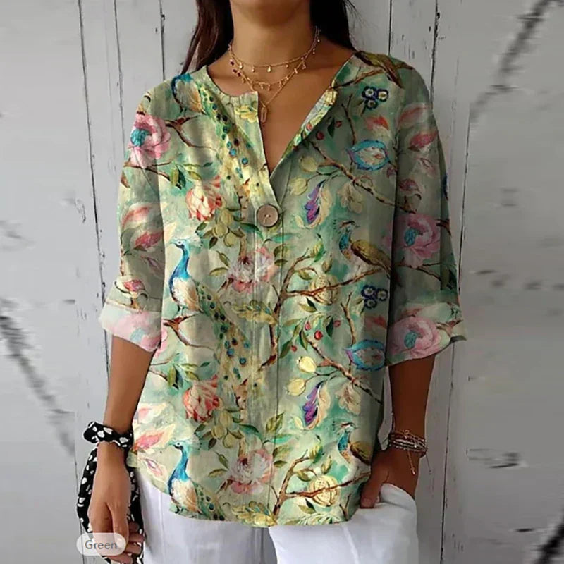 Juno - Floral Print Spring Blouse