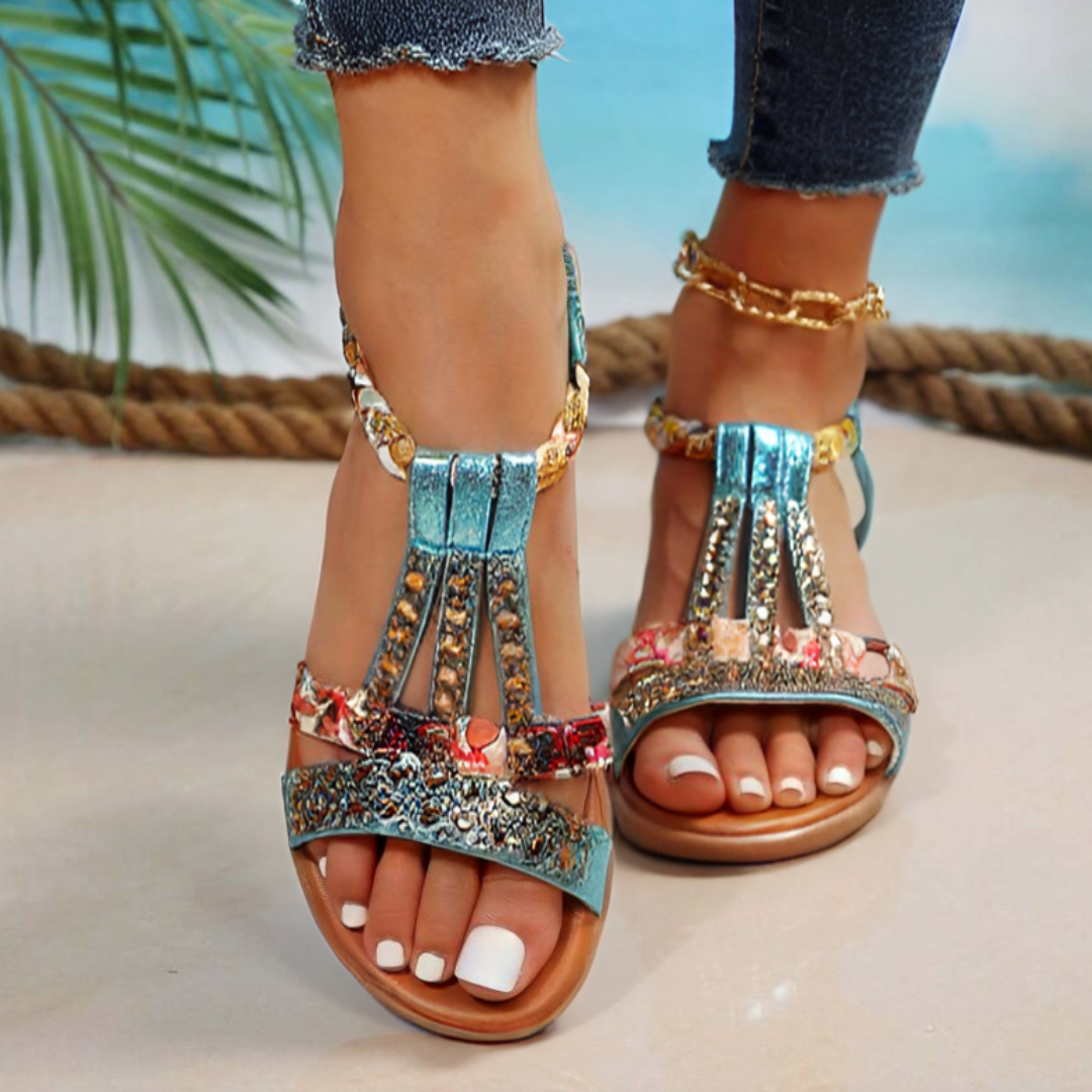 Charlize - Elegant Boho Flat Sandals