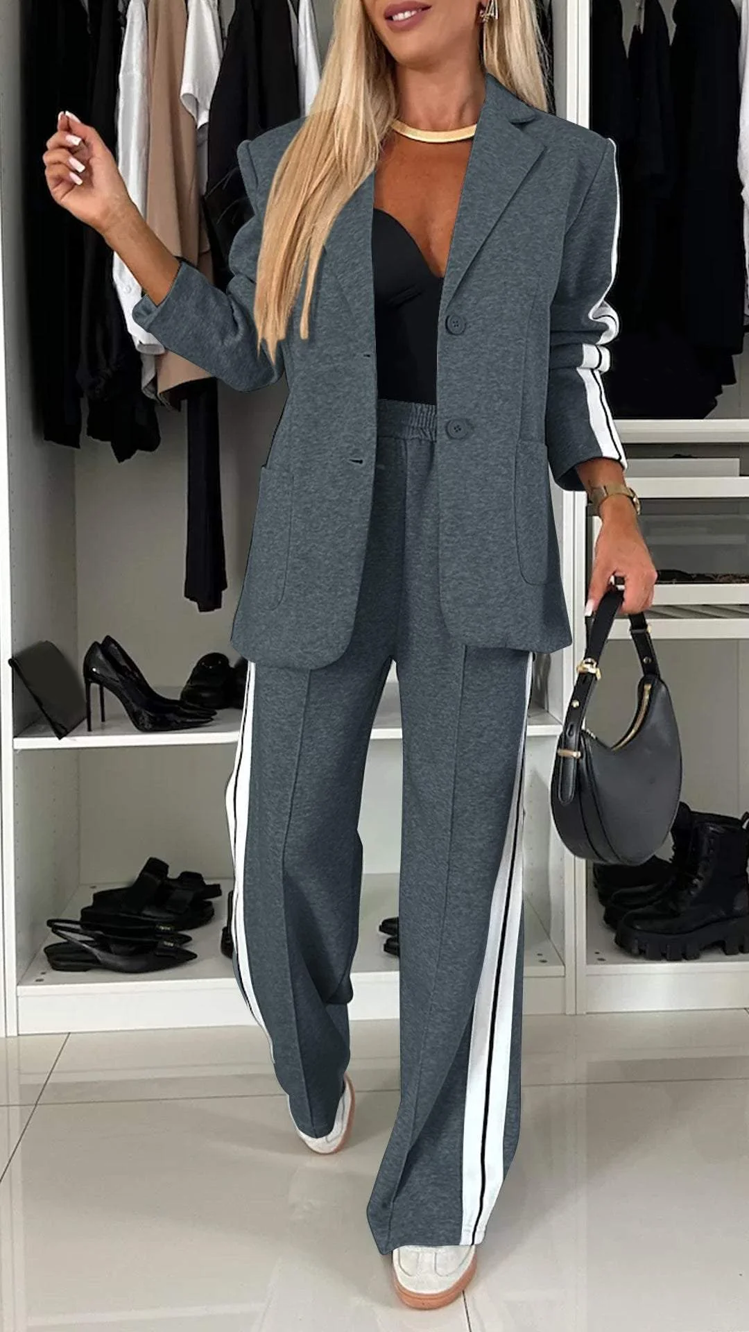 Daphne - Modern Luxe Striped Blazer and Pant Set