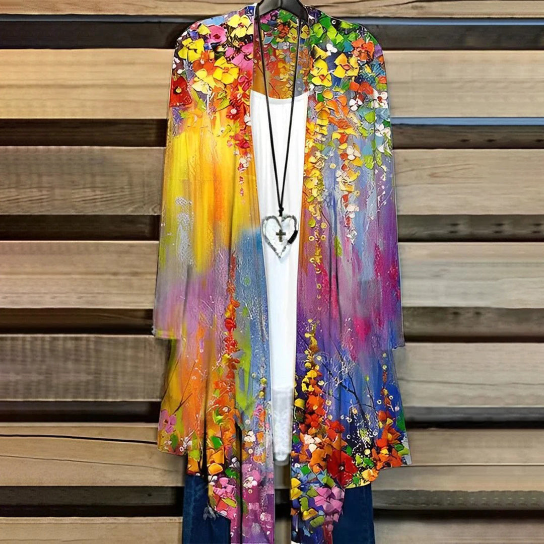 Kenna - Vibrant Garden Kimono Cardigan