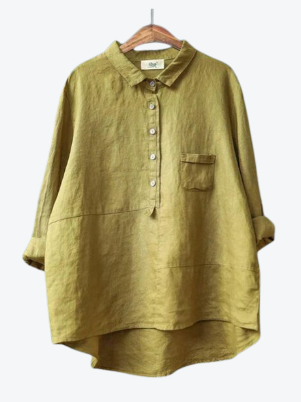 Donna - Women's Linen Long Sleeve Blouse
