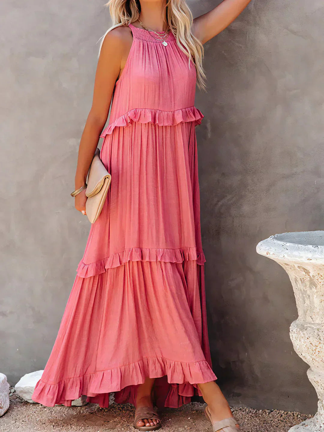 Grace - Halter Ruffle Maxi Dress for Women