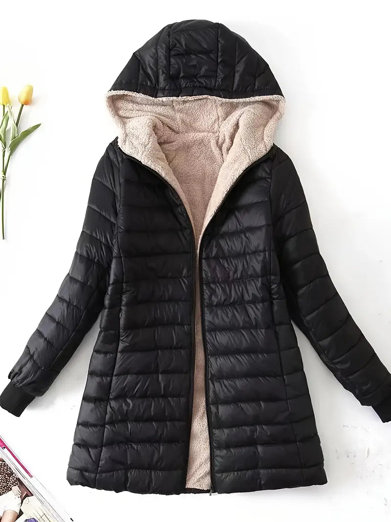 Victoria - Cozy Mid-Length Hooded Jacket Warm and Stylish for Winter