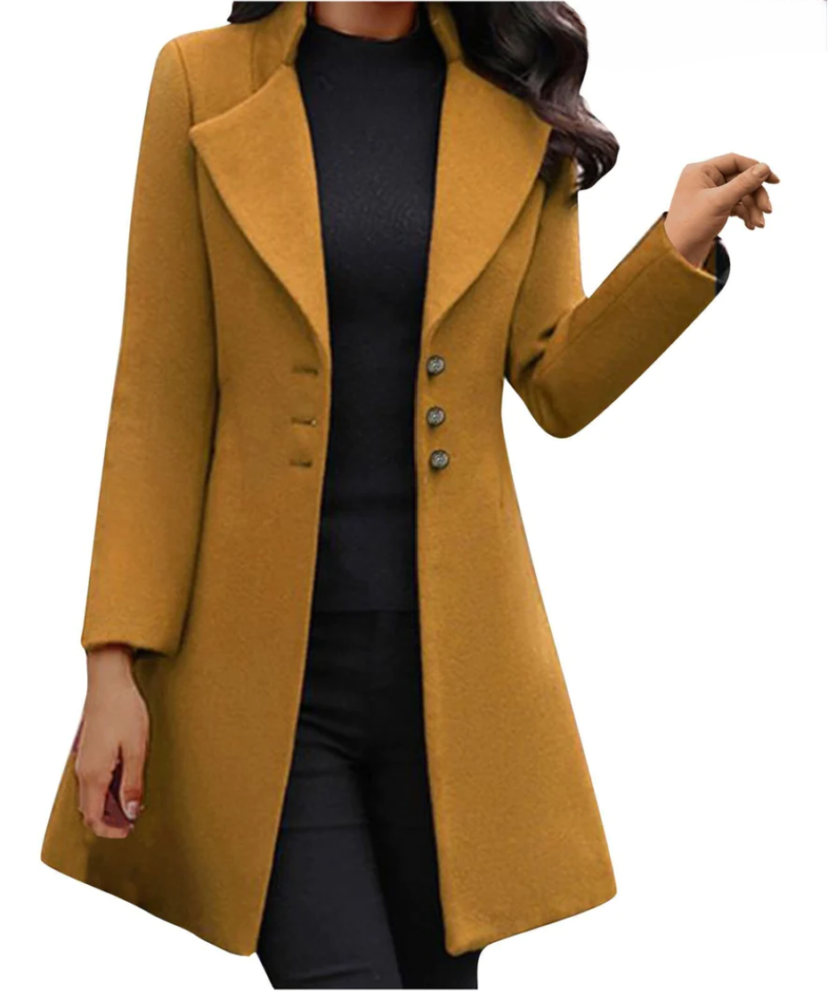 Audrina - Italian Wool Coat with Long Sleeves