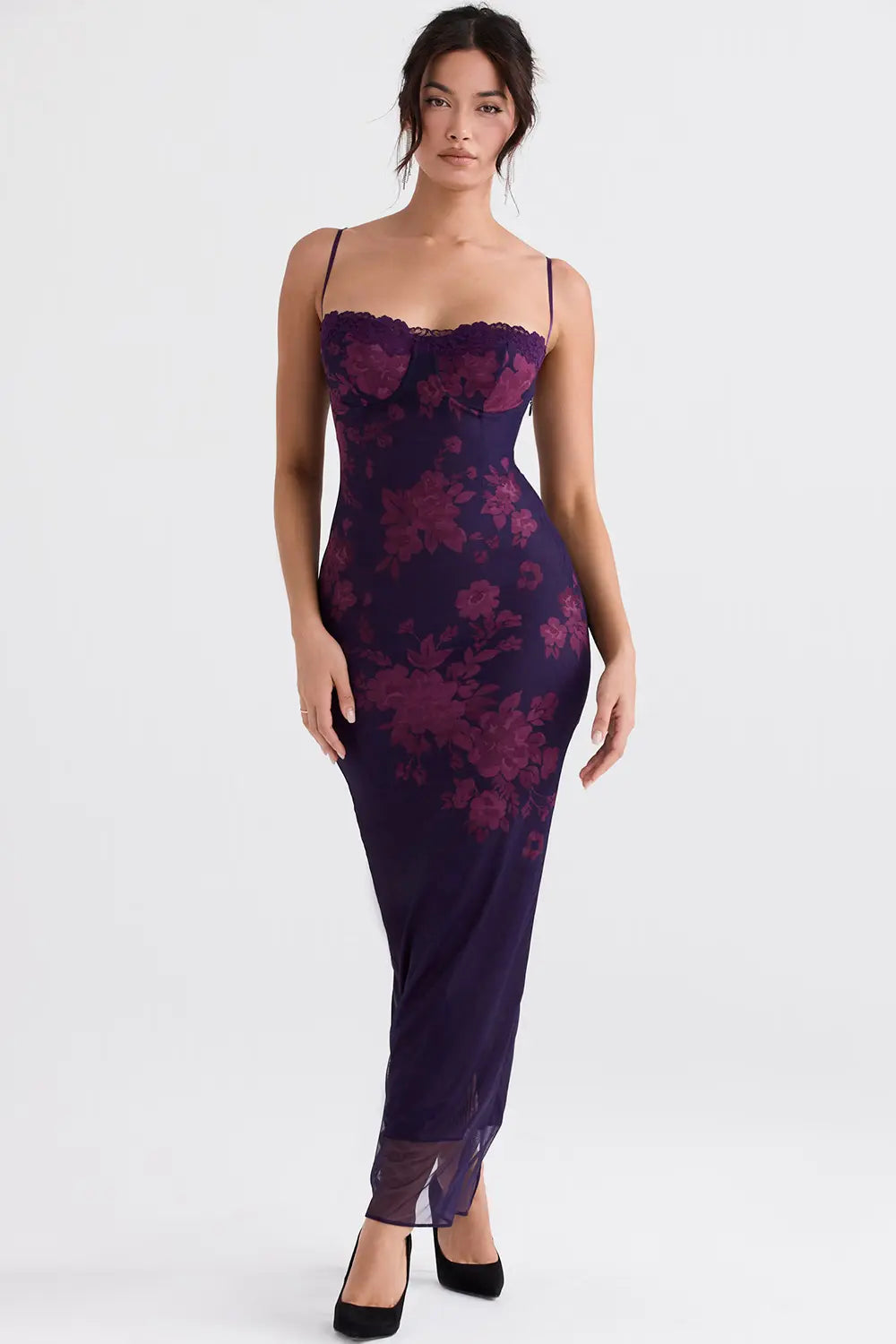 Liorah - Elegant Lace Satin Dress with Tie-Back Detailing