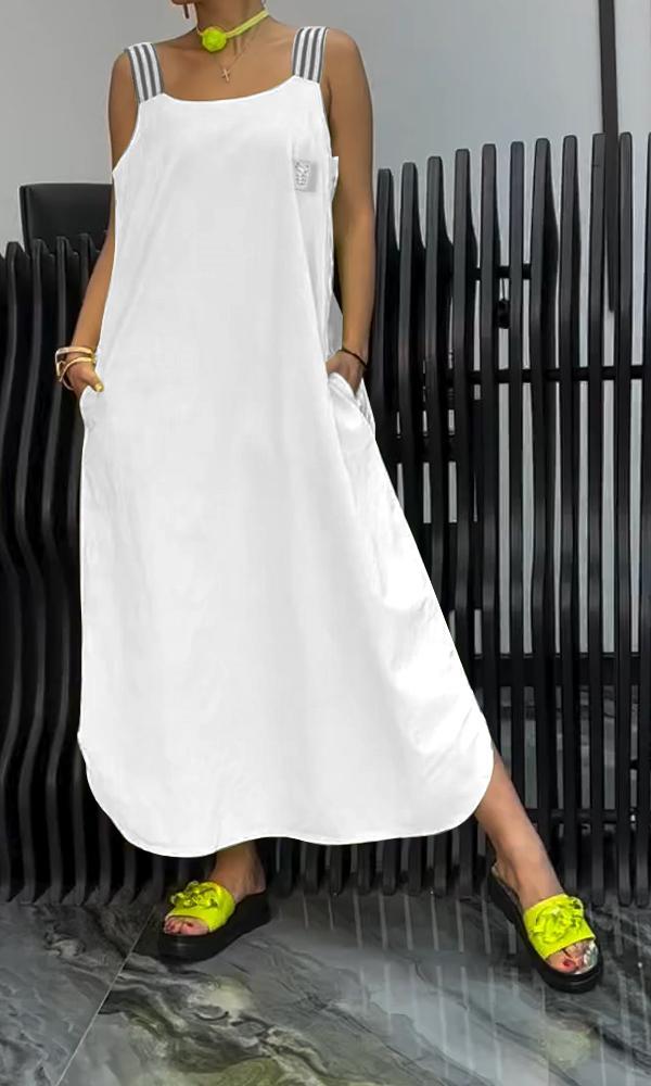 Amelia - Comfortable Sleeveless Maxi Dress with Pockets (Plus Size Available)