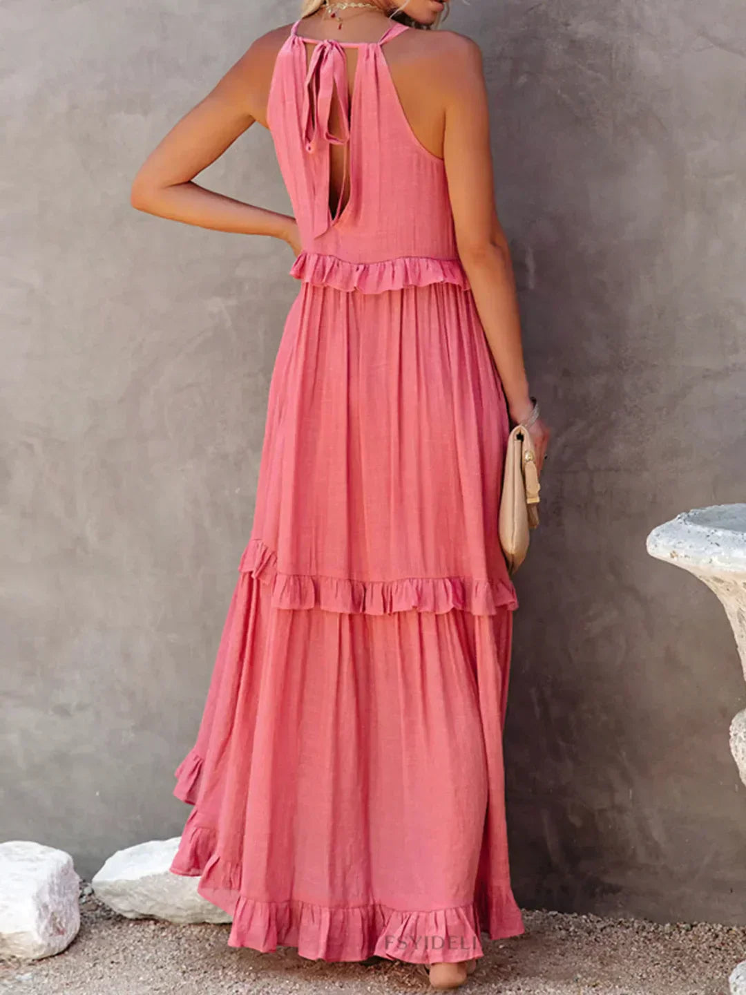 Grace - Halter Ruffle Maxi Dress for Women