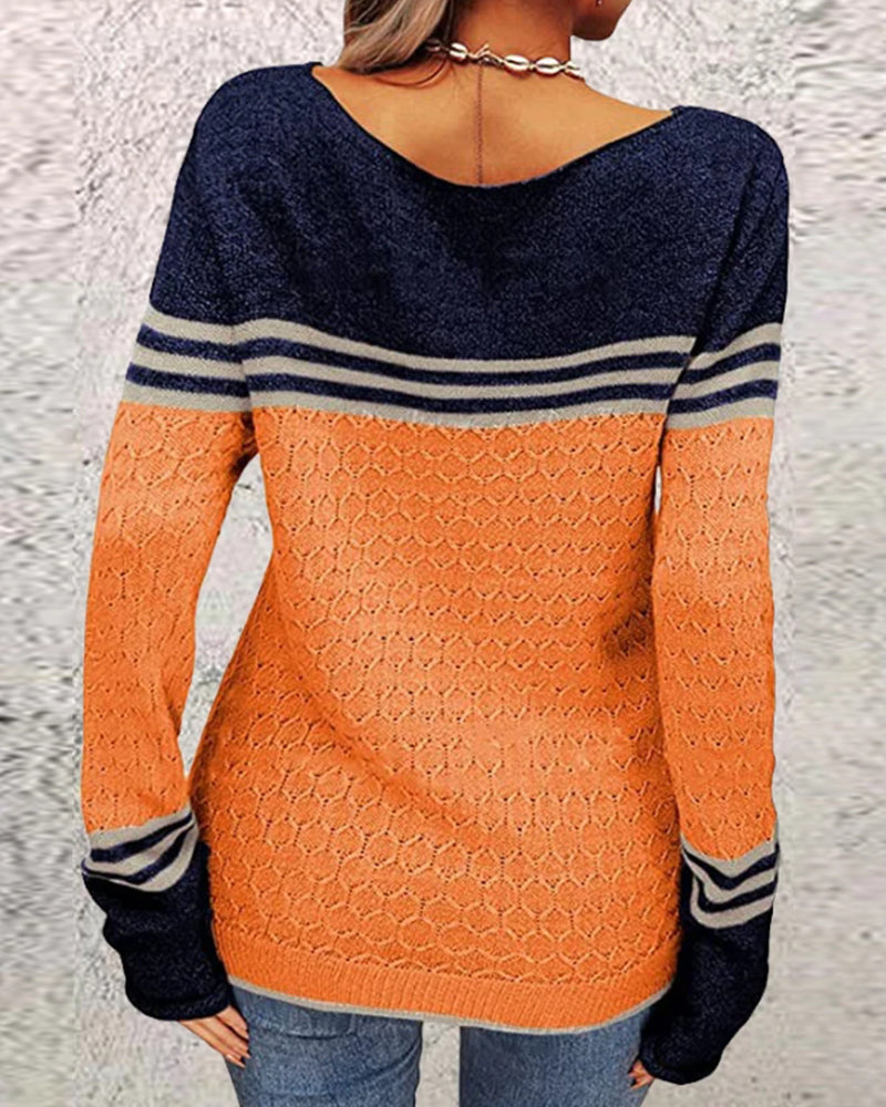 Calista - Elegant Orange Sweater Modern Style for Winter